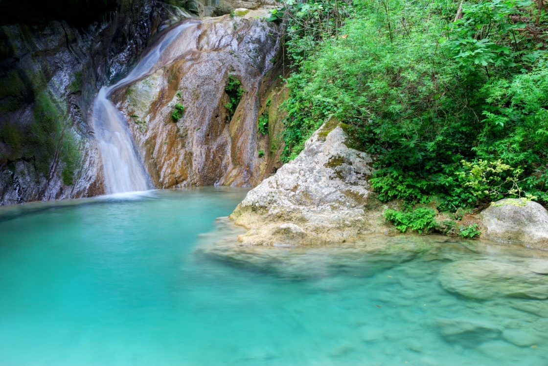 'Natural pool with azure water and a small waterfall' - Lefkada